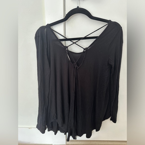 Black Flowy Top - Picture 3 of 5